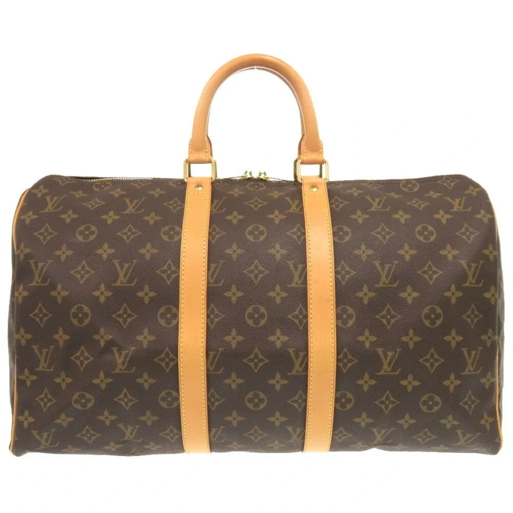 LOUIS VUITTON Authentic Brown Monogram Keepall 45 Boston Bag